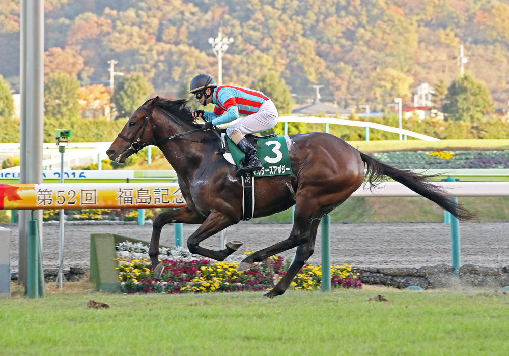 得意の福島で鮮やかな逃げ切り勝ちを決めたマルターズアポジー号