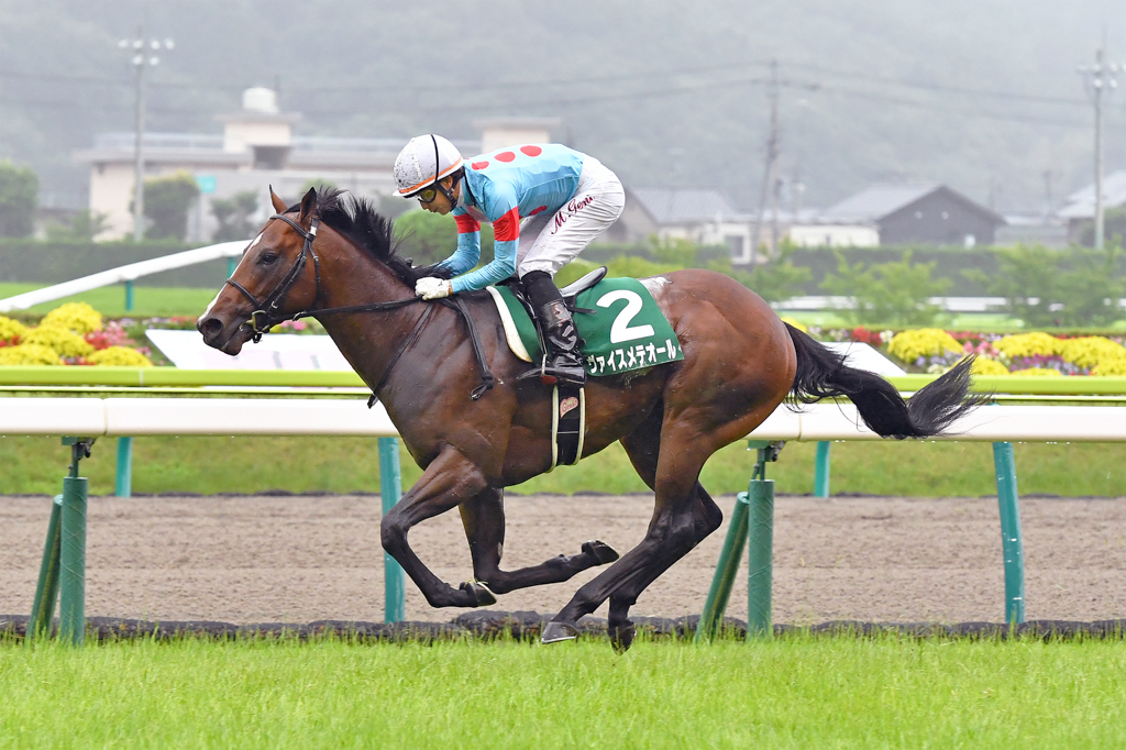 8番手から鮮やかに差し切ったヴァイスメテオール。母はマーメイドSを追い込んで優勝したシャトーブランシュ