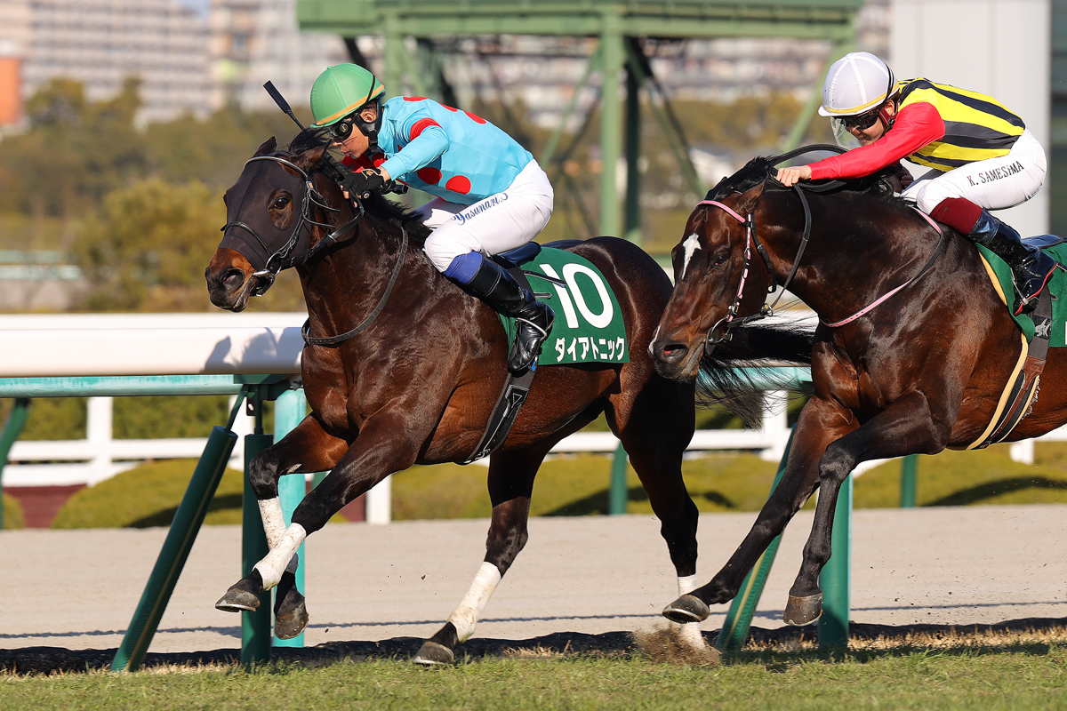 芝1400mの通算成績は8戦6勝2着1回3着1回と複勝率100%。ダイアトニックが最も得意な距離だ