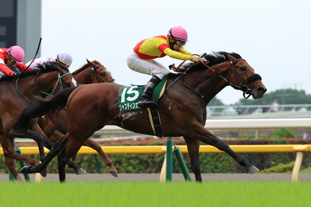 一戦ごとに確実に成長。2着ルージュエヴァイユに1馬身1/4差をつけて、1番人気に応えたジャスティンカフェ
