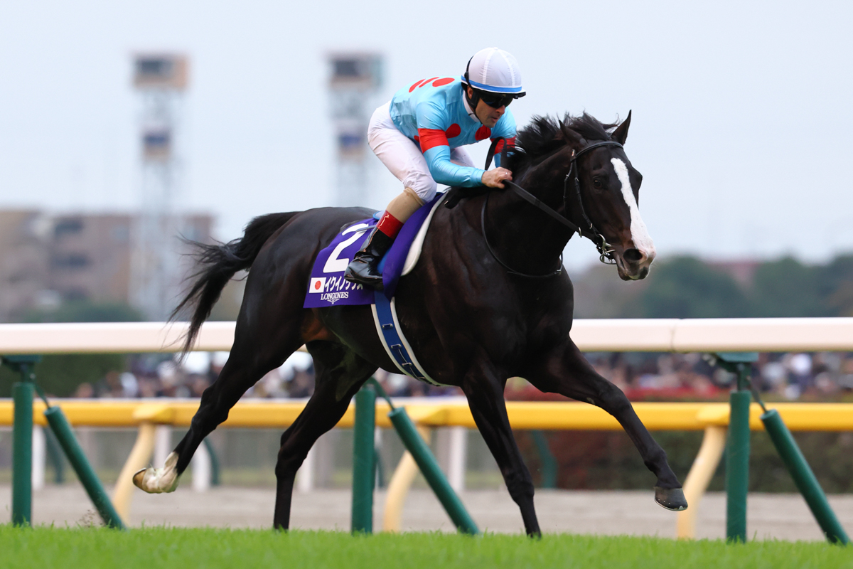 牝馬三冠馬リバティアイランドを4馬身突き放したイクイノックス。ゴール前で手綱を抑える完勝だった