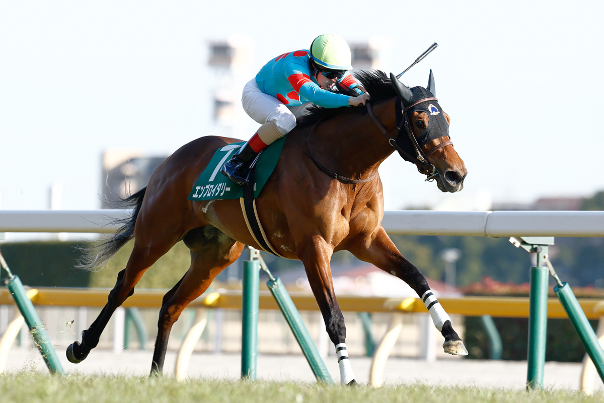 エンブロイダリーはアドマイヤマーズの初年度産駒。牡馬相手でも十分通用するスピードを披露した