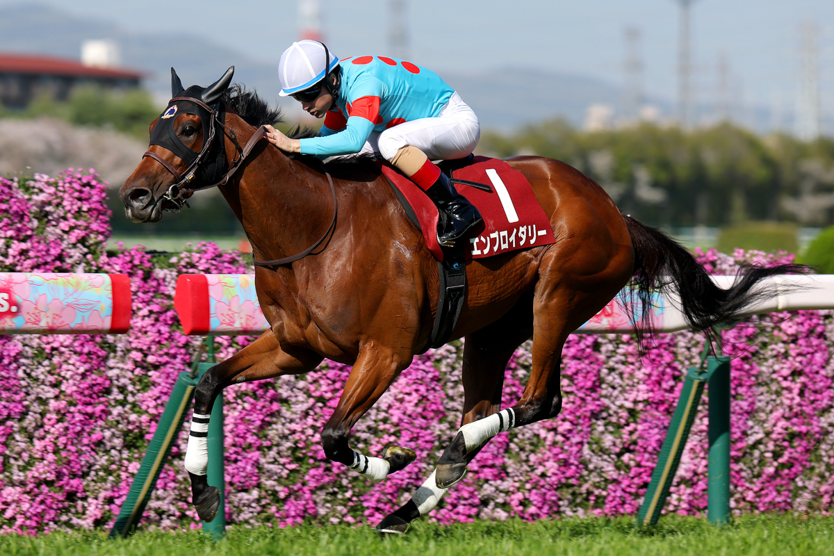 先手を奪ったエンブロイダリーが、４番手から差を詰めるカムニャックの猛追をクビ差振り切った